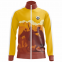 Yellow and Brown Custom Sublimation Jacket with White Zipper