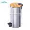 Entry-level basic 3L 5L 12L 20L 30L stainless steel round pedal bin bamboo lid soft close inner bucket home bathroom kitchen