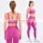 2023 Women's Sports Fitness Yoga Sets Invisible Elastic Hem Bra High Waist Legging Suits