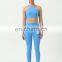 Comfortable Lycra Spandex Two Piece Yoga Suit Set Sexy Bra Match High Waist Pants Fitness Gym Set Workout Active Wear For Women