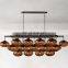 2024 latest luxury modern led gold chandeliers lamp hotel bedroom modern linear led pendant light