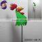 Metal garden flower pots stand with rooster flower pot