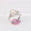 Fahion river born pearls women ring with DIA 925 silver ring