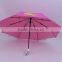 3 folding auto open and close umbrella with Special little pony handle