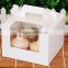 Take away recycled white paper card cake box,cake paper box