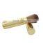 Gold Aluminum Cosmetic Brush Retractable Makeup Blush Powder Brush