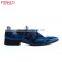 Blue Smooth-box Leather Brogues Shoes for Men