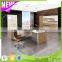 2016 Latest Modern American Simple Style Office Furniture Manager Office Use Manager Executive Desk With Aluminum Edge-banding