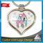 Custom special little deers with heart shape printing key chain rings