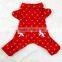 pet santa pajamas,full snow printing pocket dogpajmas