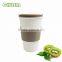high quality BPA free ceramic espresso cups with silicone sleeve and lid