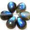 Natural Blue Fire Labradorite Pear Gemstone