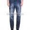 Medium rise carrot fit blue denim women jeans