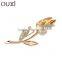 OUXI Fashion Zircon Flower Rhinestone Brooch 60079