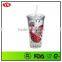 Bpa Free Insulated Double Wall 20oz Plastic Travel Tumbler With Straw