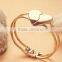 2015 Hotting sale cute gold heart bracelet/bangle , charm heart bracelet/ bangle for girls