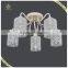 Classic Flower Printed Glass Shade Ceiling Lamp Crystal Hanging, Ceiling Lamp for Home and Hotel