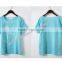 Girl's Printed Super Cute Round Neck Blue Short Sleeve T-shirts