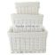 wicker lined baskets set of 3 white wholesale