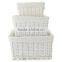 wicker lined baskets set of 3 white wholesale