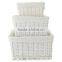 wicker lined baskets set of 3 white wholesale