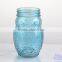 colorful glass mason jar vase with handle