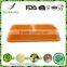 Professional Diswasher safe rectangle bamboo fiber pet double bowl