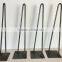 Black powder coated 28 inch 2 rod iron metal hairpin wood table leg