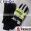sheepskin fire retardant 3m reflective black cuff hand protected police cleaner worker fireman gloves