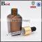 2017 hot selling essential oil 15ml 30ml glass dropper bottle empty amber square shape 30ml glass dropper bottle