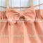 High quality solid candy color 100% cotton mini skirt with beautiful bowknot