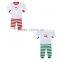 2017 wholesale toddler boy girl cotton christmas pajamas boutique baby clothes red green kids pajamas