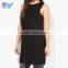Ladies Simple Fashion Clothing 2016 Sleeveless Black Chiffon One Piece Dress