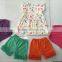 2016 new fashion baby girl slipper fabric outfit summer ruffle children clothing children clothing set