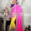 Exquisite Pink & Yellow Color Combination Blooming Bliss Designer Sarees Collections