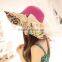 Summer Bow Sun Hat Flower Printed Wide Brim Floppy Cap