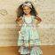 new style mustard pie floral ruffle casual girls custom dress