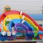 0.55MM Plato PVC Tarpaulin Commercial Rainbow Inflatable Water Slide For Children Events