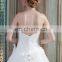 Modern Sleeveless Sweetheart Lace Applique Hand-made Flower Wedding Dress White