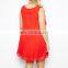 CHEFON Inspire ruffle neckline skater red ruffle dress