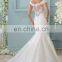 Off the shoulder lace wedding gown