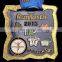 Fantastic zinc alloy gold plated single side color filled rotated medal