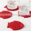 custom design red color cup heated drink coaster holder table for drinks felt coasters kung fu tea ceremony accessories