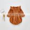 Spring autumn newborn triangle creeper baby girl fart wrap fly sleeve knitted BABY BODYSUIT girl romper