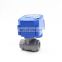 Mini plastic dn15 dn20 two way motorized ball valve with electric actuator manual operation 12v 24v 220v