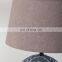 Hotel decoration living room ornaments gray ceramic table lamp engraving design retro desk lamp