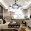 Factory direct living room restaurant bedroom silver LED fan lights modern minimalist chandelier ceiling fan  light