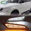 Carest 1 Pair LED DRL Side Fender Lights Daytime Running Lights With Yellow Turn Signal Lamp For Nissan Patrol 2014 - 2020