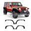 Auto Parts Exterior Accessories Flat Style Wheel Arches Fender Flare with lights For jeep JK 2007-2017