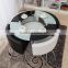 Modern Round Dining Table With Leather Chairs